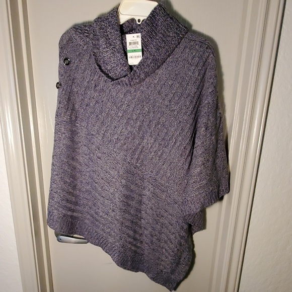 NEW $89 PONCHO / Sweater size L/XL -TAGS ATTACHED - KAREN SCOTT - Picture 1 of 6